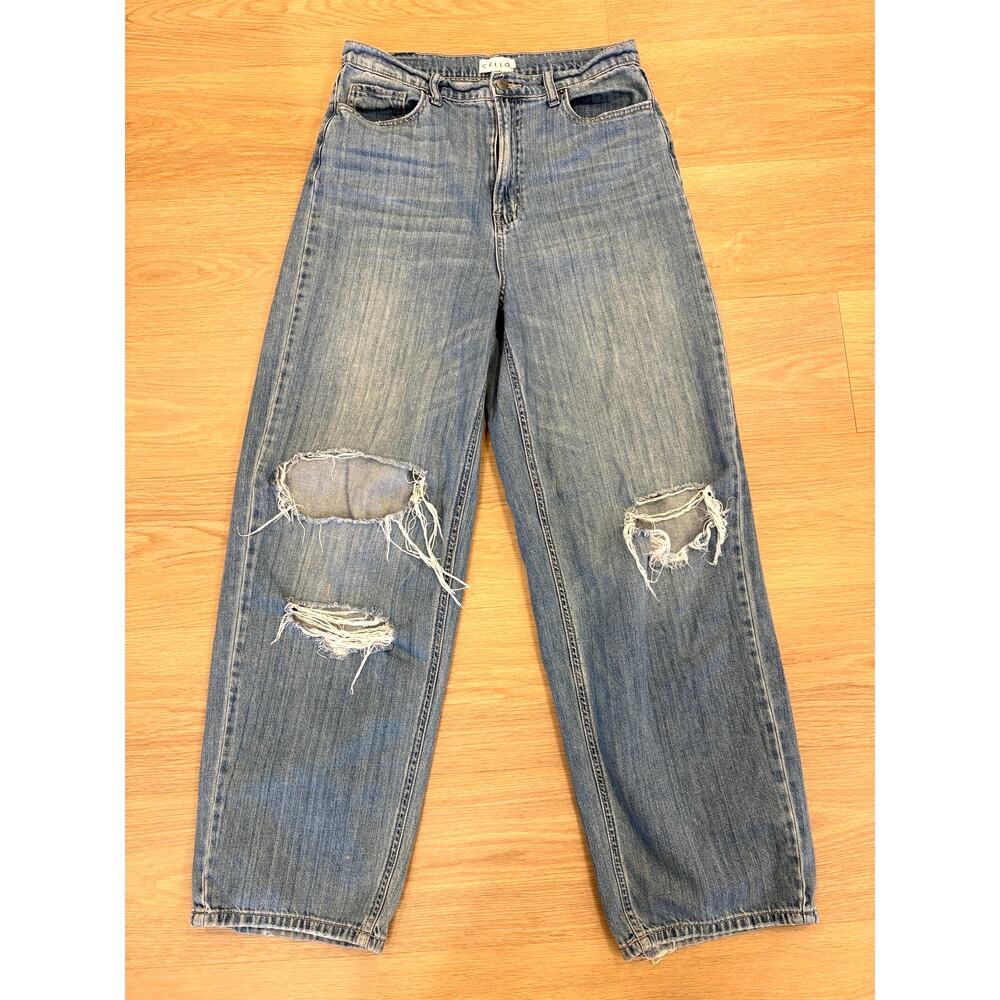 Cello wide leg distressed jeans 100% cotton womens size 7